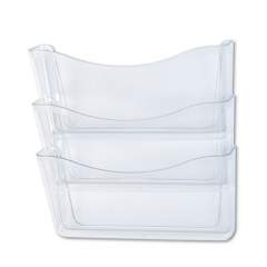 Rubbermaid Unbreakable Three Pocket Wall File Set, Letter, Clear (65976ROS)