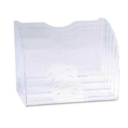 Rubbermaid Optimizers Multifunctional Two-Way Organizer, 5 Sections, Letter Size Files, 8.75" x 10.38" x 13.63", Clear (94610ROS)