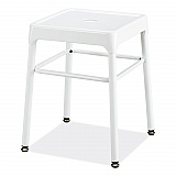 Steel GuestBistro Stool, Backless, Supports Up to 250 lb, 18" Seat Height, White Seat, White Base (6604WH)