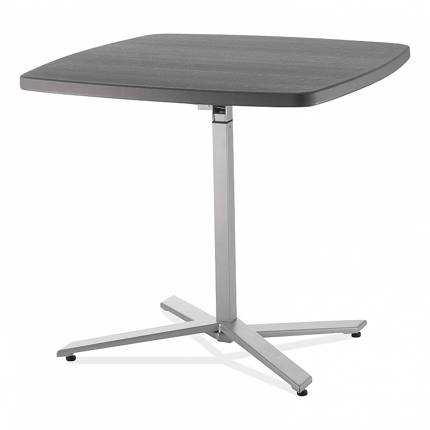 Cafe Time Adjustable-Height Table, Square, 36w x 36d x 30 to 42h, Charcoal Slate (CTT3042)