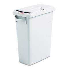 Rubbermaid Commercial Slim Jim Confidential Document Receptacle with Lid, Rectangle, 15.88 gal, Light Gray (9W25LGY)
