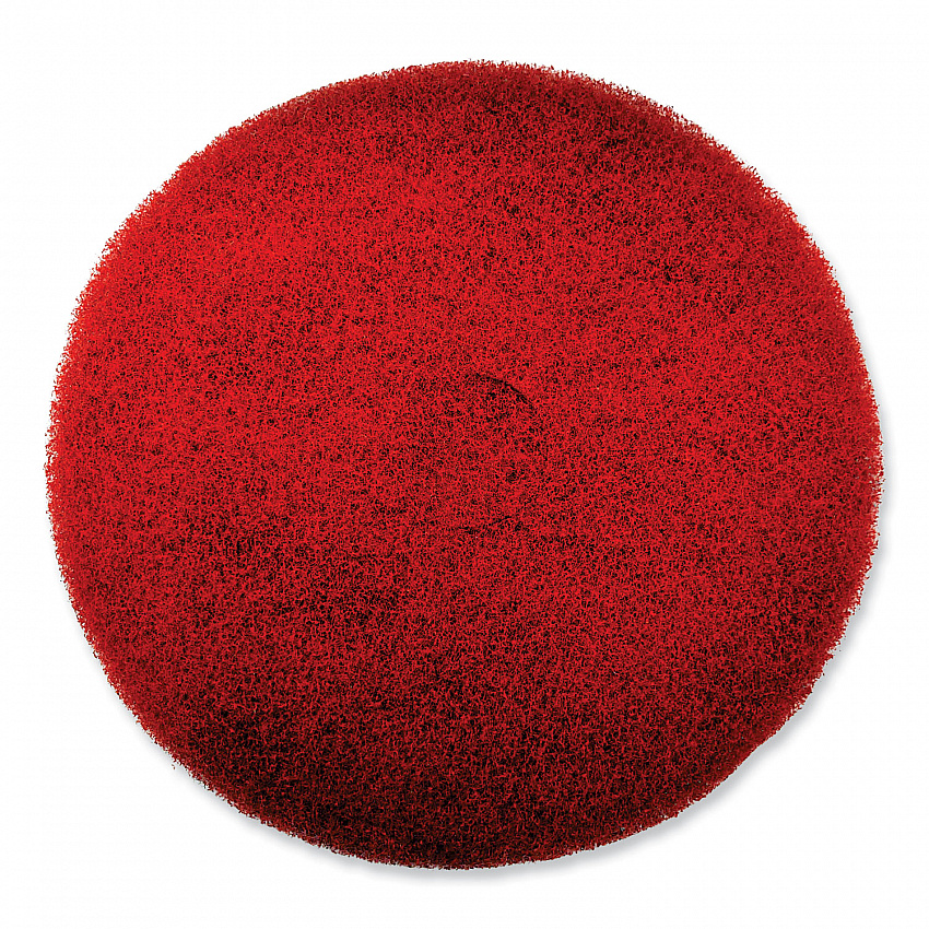EZ CARE Heavy Duty Scrub Pad, 16" Diameter, Red/Gray, 5/Carton (319310)