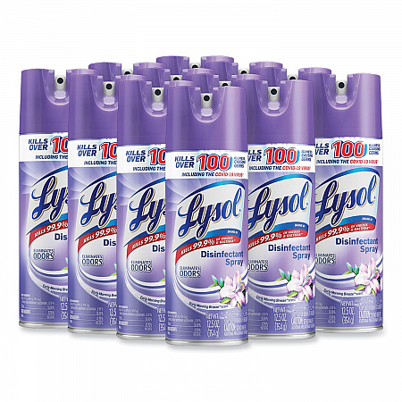 Disinfectant Spray, Early Morning Breeze Scent, 12.5 oz Aerosol Spray, 12/Carton (80833)