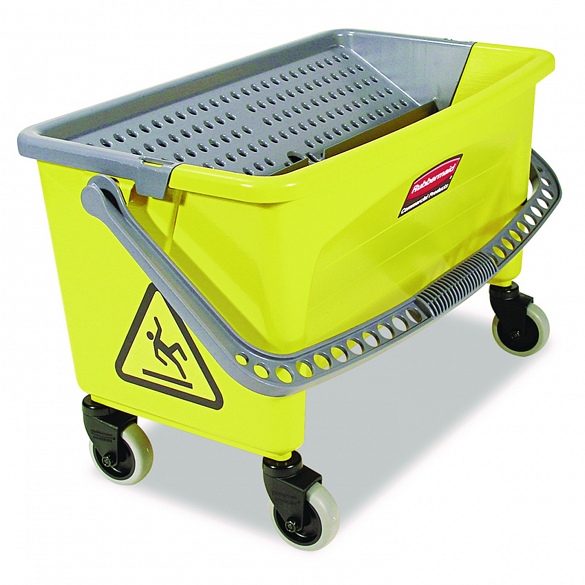 HYGEN Press Wring Bucket for Microfiber Flat Mops, 43 qt, Yellow (Q90088YW)