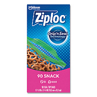 Seal Top Snack Bags, Snack, 6.5" x 3.25", Clear, 90 Bags/Box, 12 Boxes/Carton (383215)