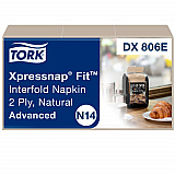 Xpressnap Fit Interfold Dispenser Napkins, 2-Ply, 6.5 x 8.39, Natural, 120/Pack, 36 Packs/Carton (DX806E)