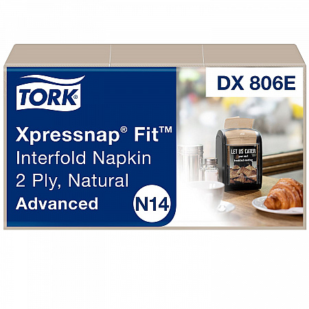 Xpressnap Fit Interfold Dispenser Napkins, 2-Ply, 6.5 x 8.39, Natural, 120/Pack, 36 Packs/Carton (DX806E)