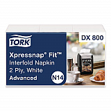 Xpressnap Fit Interfold Dispenser Napkins, 2-Ply, 6.5 x 8.39, White, 120/Pack, 36 Packs/Carton (DX800)
