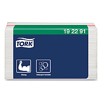 Small Pack Foodservice Cloth, 1-Ply, 11.75 x 14.75, Unscented, White/Red Stripe, 50/Poly Pack, 4 Packs/Carton (192291)