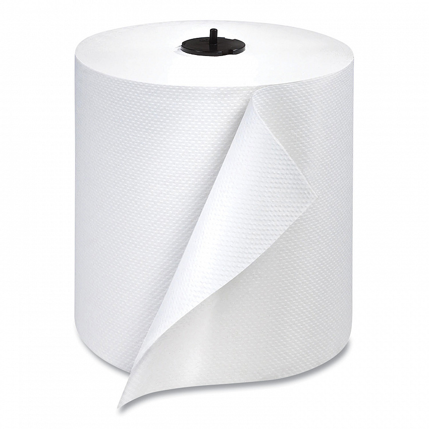 Paper Wiper Roll Towel, 1-Ply, 7.68" x 1,150 ft, White, 4 Rolls/Carton (291380)