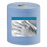 Industrial Paper Wiper, 4-Ply, 11 x 15.75, Unscented, Blue, 375 Wipes/Roll, 2 Rolls/Carton (13244101)