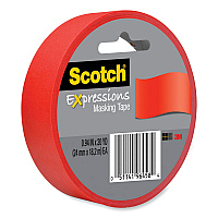Expressions Masking Tape, 3" Core, 0.94" x 20 yds, Primary Red (3437PRD)