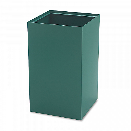 Public Square Recycling Receptacles, Plastic Recycling, 25 gal, Steel, Green (2981GN)