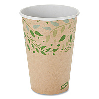 EcoSmart Recycled Hot/Cold Cups, 16 oz, Paper, Kraft/Green, 1,000/Carton (2346R)