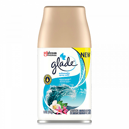 Automatic Air Freshener, Aqua Waves, 6.2 oz Spray Can, 4/Carton (325078)