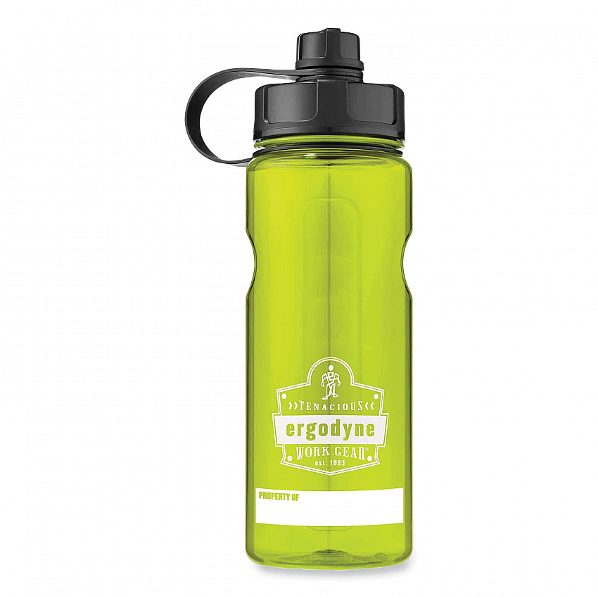 Chill-Its 5151 Plastic Wide Mouth Water Bottle, 34 oz, Lime (13153)