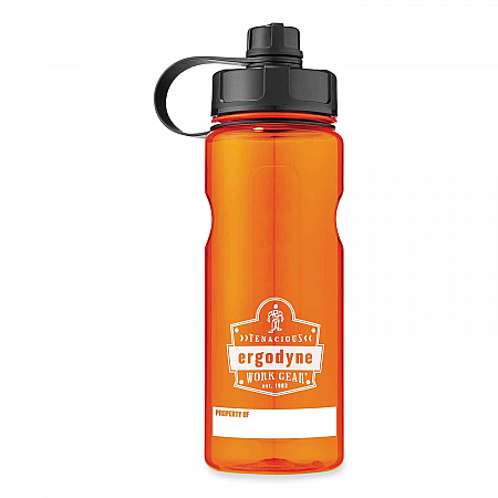 Chill-Its 5151 Plastic Wide Mouth Water Bottle, 34 oz, Orange (13151)
