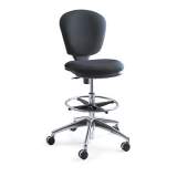 Safco Metro Collection Extended-Height Chair, Supports Up to 250 lb, 23" to 33" Seat Height, Black Seat/Back, Chrome Base (3442BL)