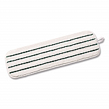 Microfiber Flat Mop, 18", White/Stripes, Microfiber Pad, 100/Carton (55594)