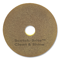 Clean and Shine Pad, 19" Diameter, Brown/Yellow, 5/Carton (CS19)