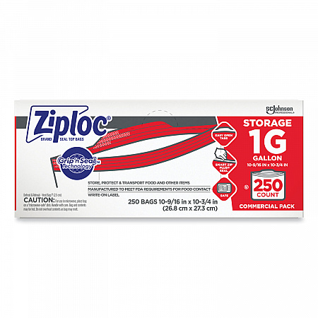Double Zipper Storage Bags, Triple System Seal, Gallon, 10.56