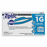 Zipper Freezer Bags, 1 gal, 10.56" x 10.75", Clear, 250/Carton (364937)