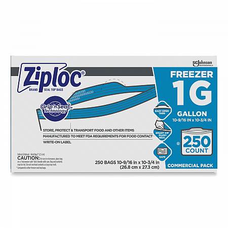 Zipper Freezer Bags, 1 gal, 10.56