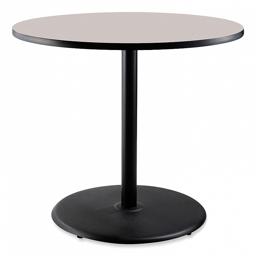 Cafe Table, 36" Diameter x 36h, Round Top/Base, Gray Neubula Top, Black Base (CT13636RC1GY)