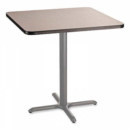 Cafe Table, 36w x 36d x 36h, Square Top/X-Base, Gray Nebula Top, Gray Base (CG33636XC1GY)