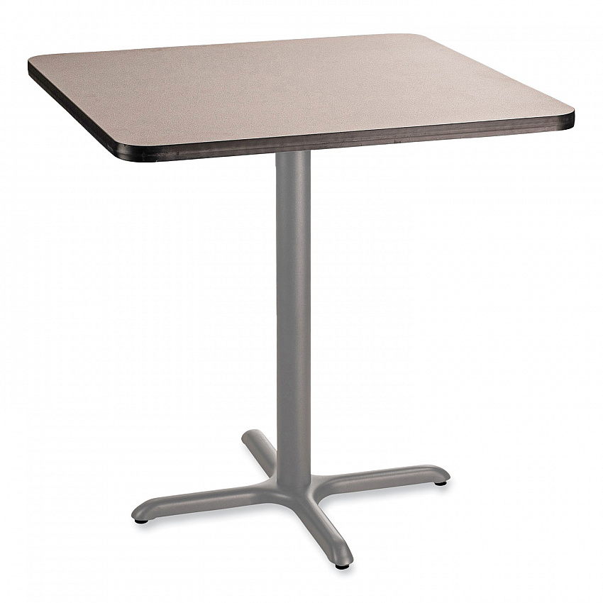 Cafe Table, 36w x 36d x 36h, Square Top/X-Base, Gray Nebula Top, Gray Base (CG33636XC1GY)