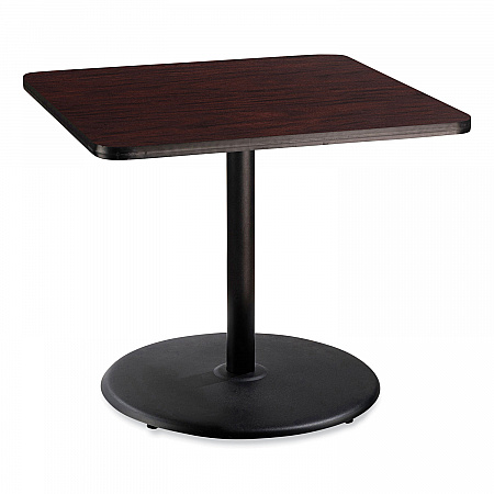 Cafe Table, 36w x 36d x 30h, Square Top/Round Base, Mahogany Top, Black Base (CT33636RD1MY)