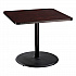 Cafe Table, 36w x 36d x 30h, Square Top/Round Base, Mahogany Top, Black Base (CT33636RD1MY)