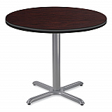 Cafe Table, 36" Diameter x 30h, Round Top/X-Base, Mahogany Top, Gray Base (CG13636XD1MY)