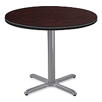 Cafe Table, 36" Diameter x 30h, Round Top/X-Base, Mahogany Top, Gray Base (CG13636XD1MY)