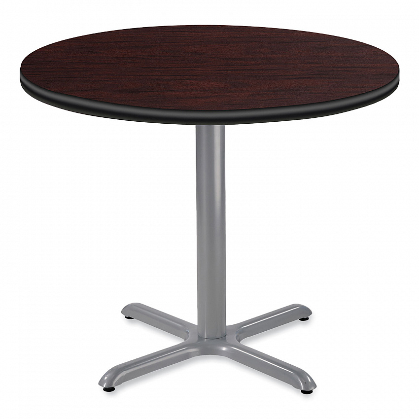 Cafe Table, 36" Diameter x 30h, Round Top/X-Base, Mahogany Top, Gray Base (CG13636XD1MY)