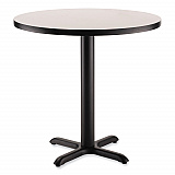 Cafe Table, 36" Diameter x 30h, Round Top/X-Base, Gray Nebula, Black Base (CT13636XD1GY)