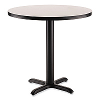 Cafe Table, 36" Diameter x 30h, Round Top/X-Base, Gray Nebula, Black Base (CT13636XD1GY)