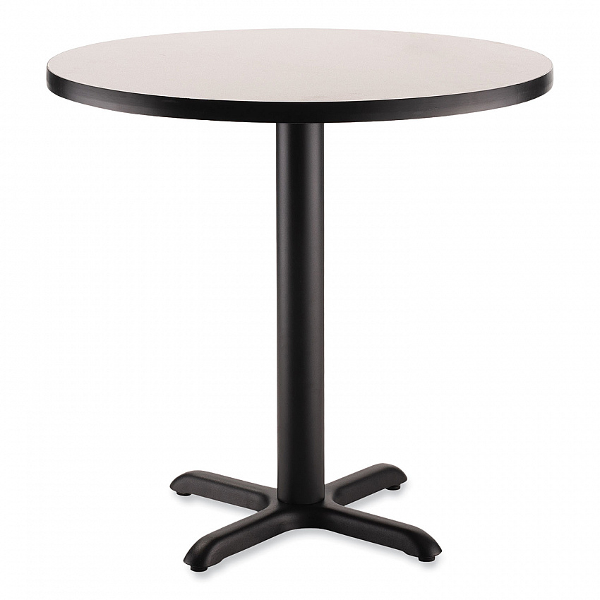 Cafe Table, 36" Diameter x 30h, Round Top/X-Base, Gray Nebula, Black Base (CT13636XD1GY)