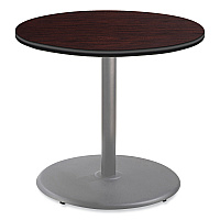 Cafe Table, 36" Diameter x 30h, Round Top/Base, Mahogany Top, Gray Base (CG13636RD1MY)