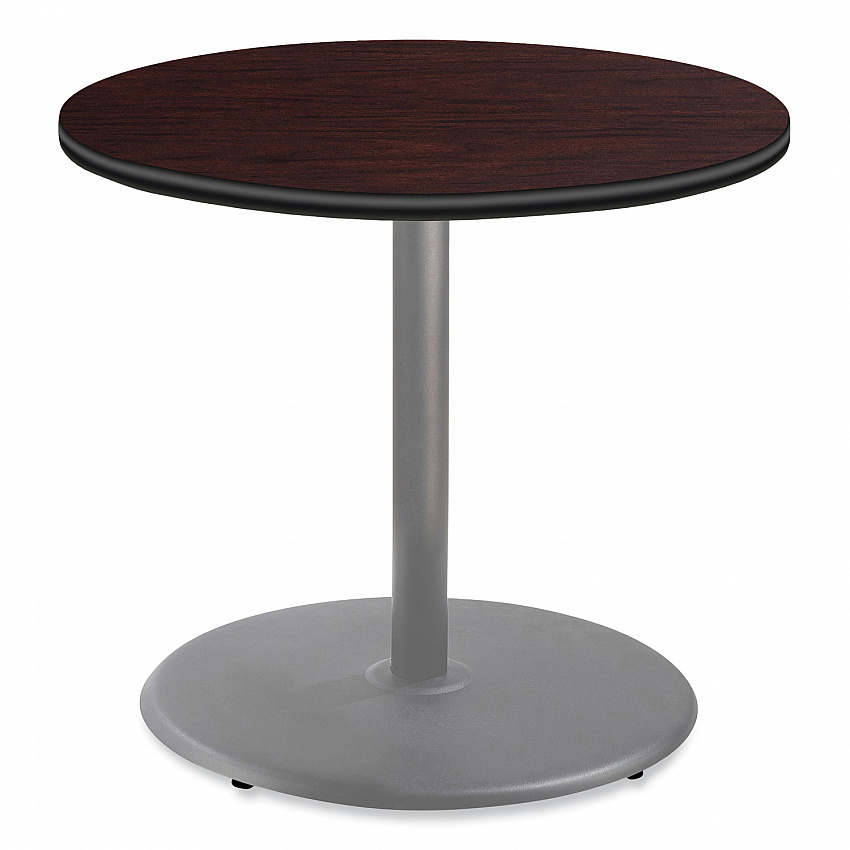 Cafe Table, 36" Diameter x 30h, Round Top/Base, Mahogany Top, Gray Base (CG13636RD1MY)