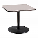 Cafe Table, 36w x 36d x 30h, Square Top/Round Base, Gray Nebula Top, Black Base (CT33636RD1GY)