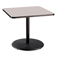 Cafe Table, 36w x 36d x 30h, Square Top/Round Base, Gray Nebula Top, Black Base (CT33636RD1GY)