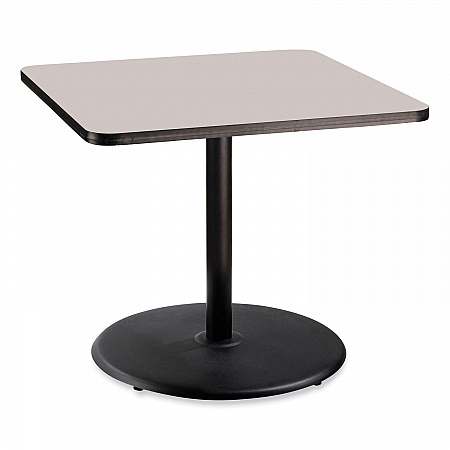 Cafe Table, 36w x 36d x 30h, Square Top/Round Base, Gray Nebula Top, Black Base (CT33636RD1GY)