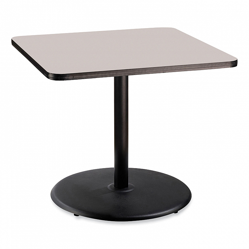 Cafe Table, 36w x 36d x 30h, Square Top/Round Base, Gray Nebula Top, Black Base (CT33636RD1GY)