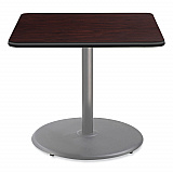 Cafe Table, 36w x 36d x 30h, Square Top/Round Base, Mahogany Top, Gray Base (CG33636RD1MY)