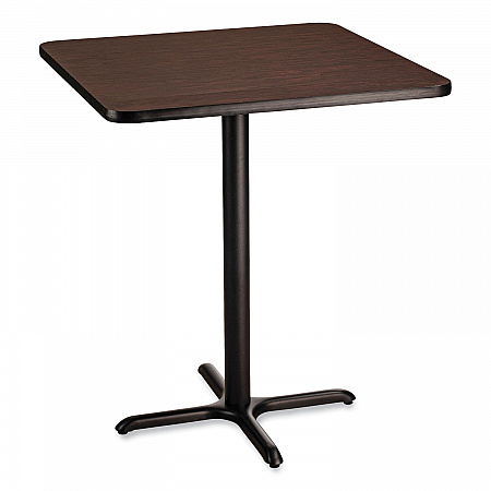 Cafe Table, 36w x 36d x 42h, Square Top/X-Base, Mahogany Top, Black Base (CT33636XB1MY)