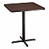 Cafe Table, 36w x 36d x 42h, Square Top/X-Base, Mahogany Top, Black Base (CT33636XB1MY)