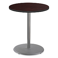Cafe Table, 36" Diameter x 42h, Round Top/Base, Mahogany Top, Gray Base (CG13636RB1MY)