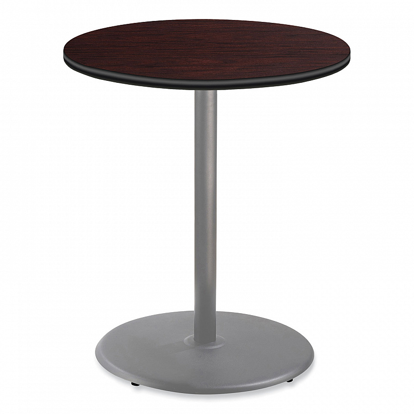 Cafe Table, 36" Diameter x 42h, Round Top/Base, Mahogany Top, Gray Base (CG13636RB1MY)