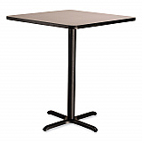 Cafe Table, 36w x 36d x 30h, Square Top/X-Base, Gray Nebula Top, Black Base (CT33636XD1GY)
